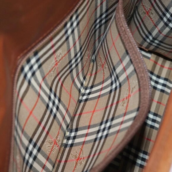 Burberrys Hand Bag Leather 2way Brown Auth ep4729 - Picture 11 of 16